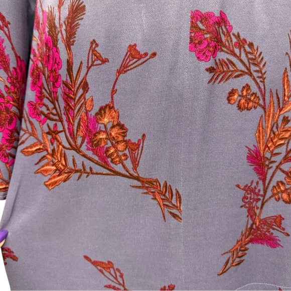 Leith Lavender Floral Satin Shift Dress Size Large, Purple Pink Floral Dress - Picture 6 of 12